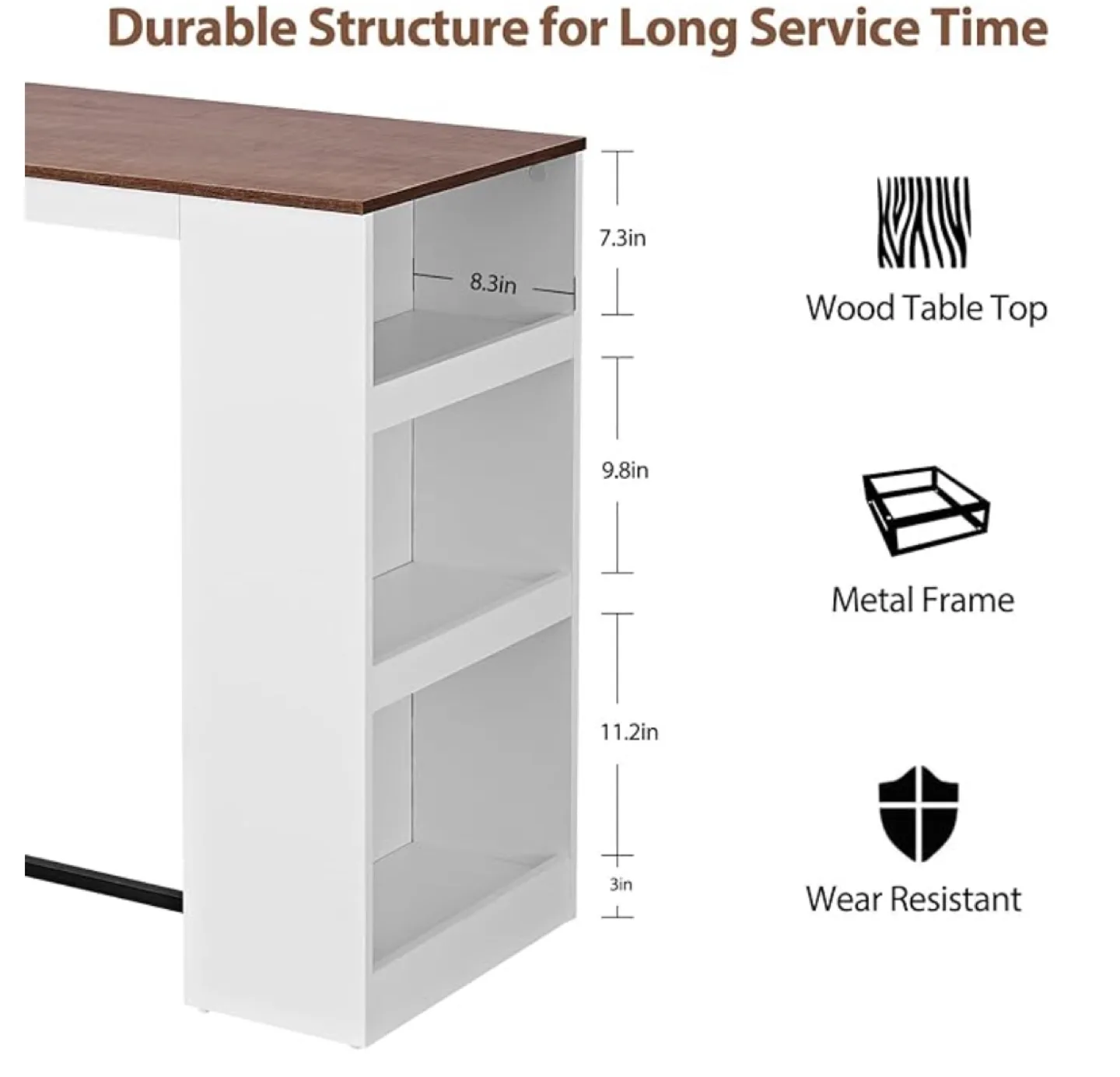 Modern Kitchen Table Island with Storage Shelves image indicator(3)