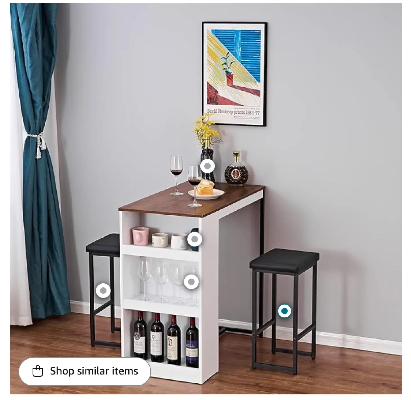 Modern Kitchen Table Island with Storage Shelves image indicator(2)