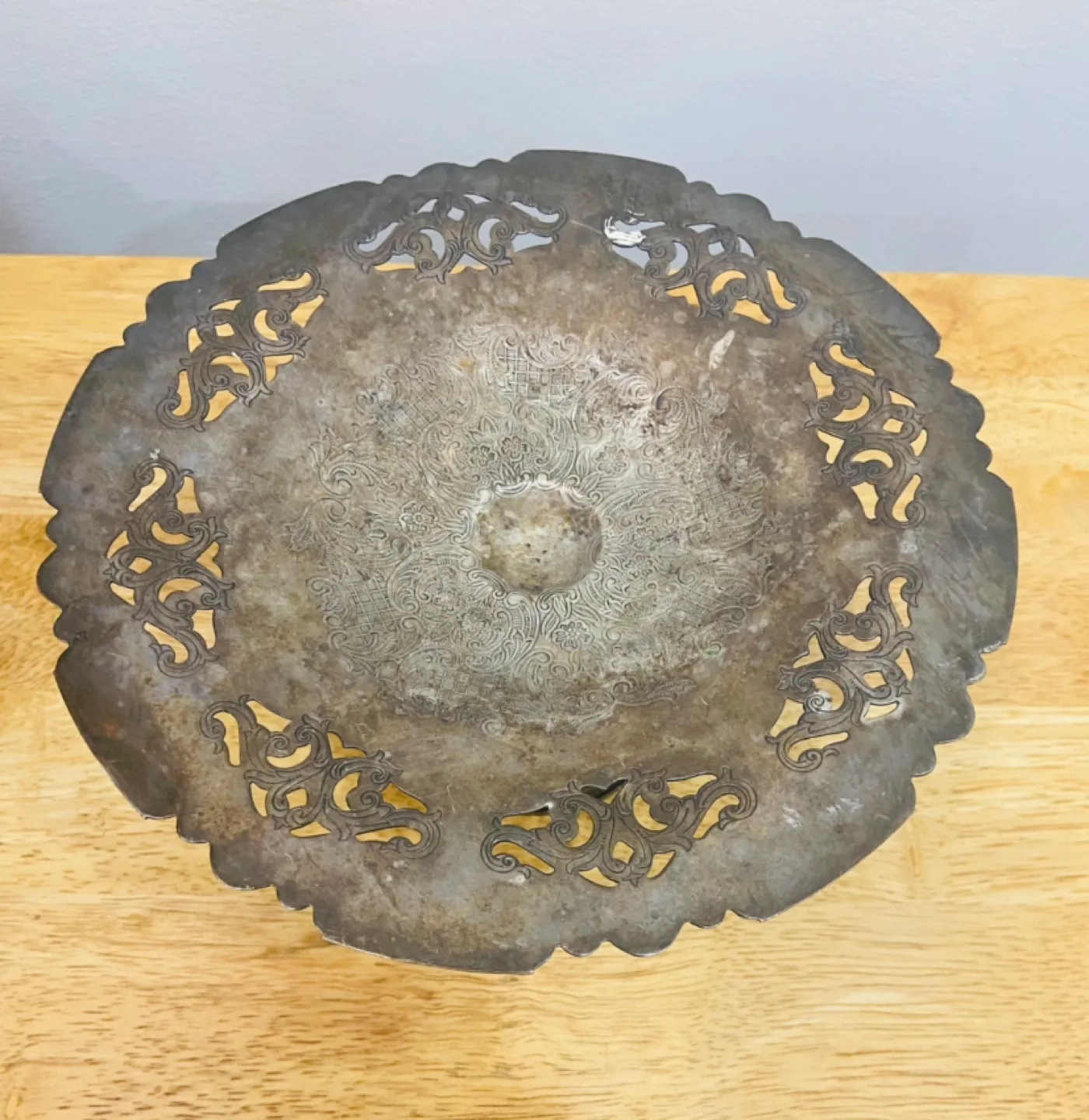 Vintage Silver Plate Pedestal Dish image indicator(2)