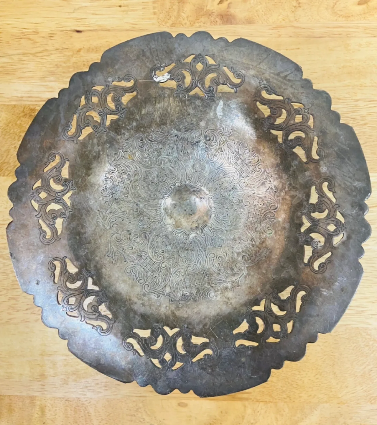 Vintage Silver Plate Pedestal Dish image indicator(3)