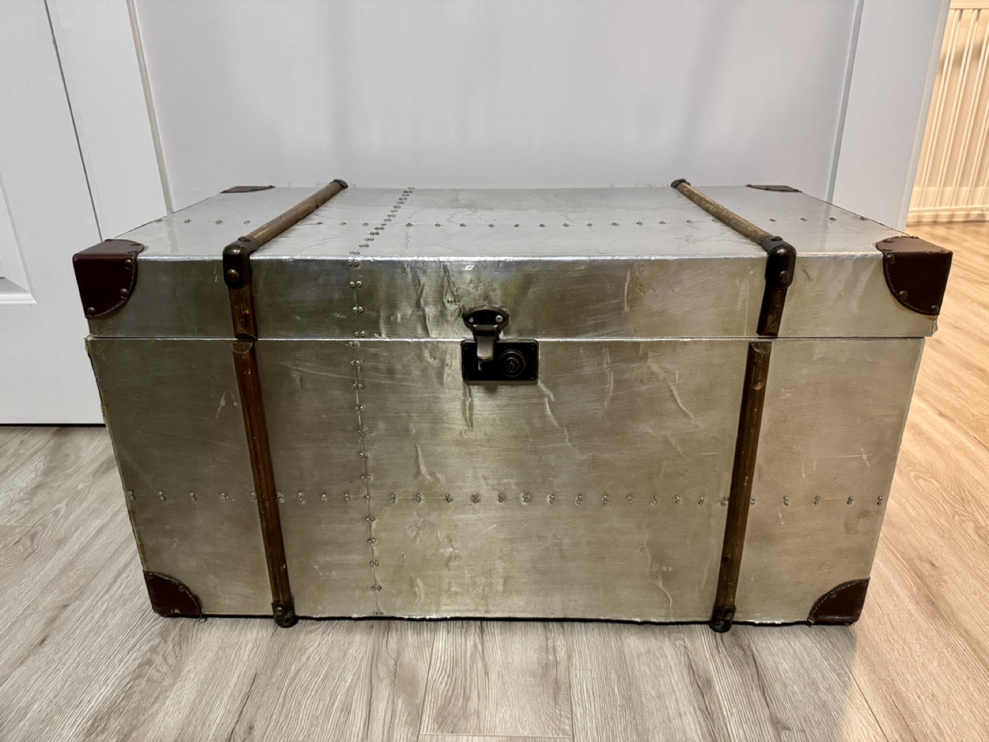 Faux metal chest trunk