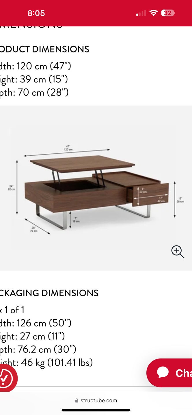 White Lift Top Coffee Table - photo 3
