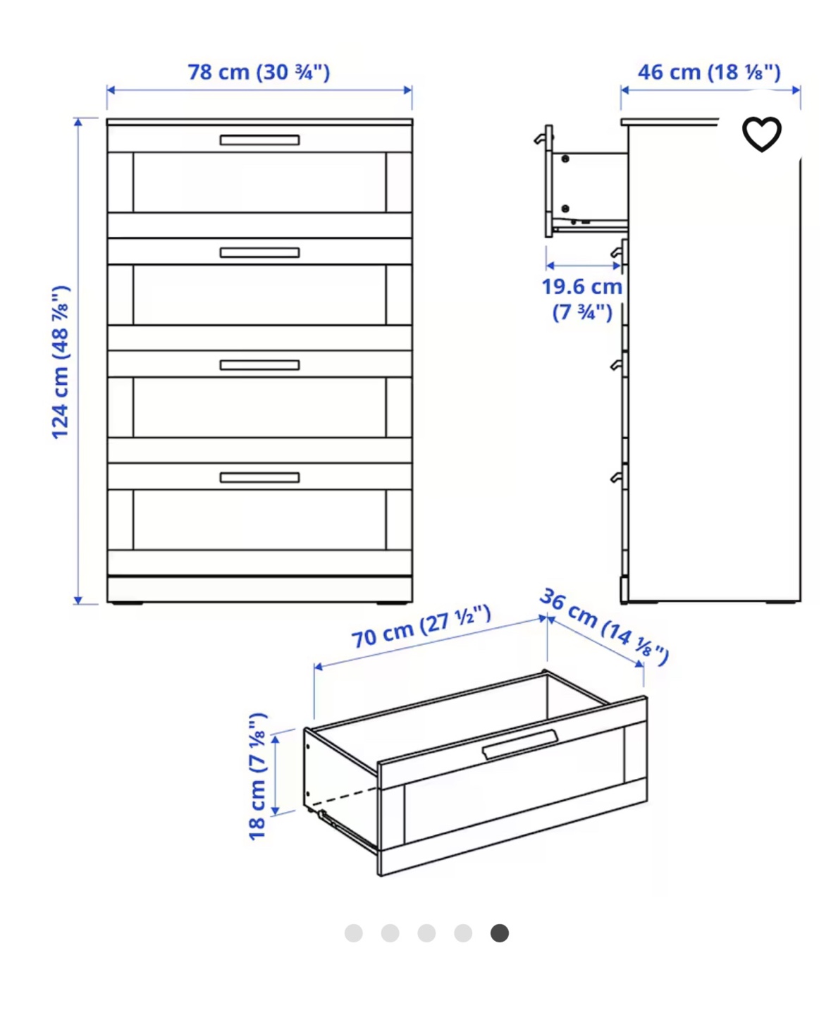 White 5-Drawer Dresser - $75 (negotiable) - photo 2