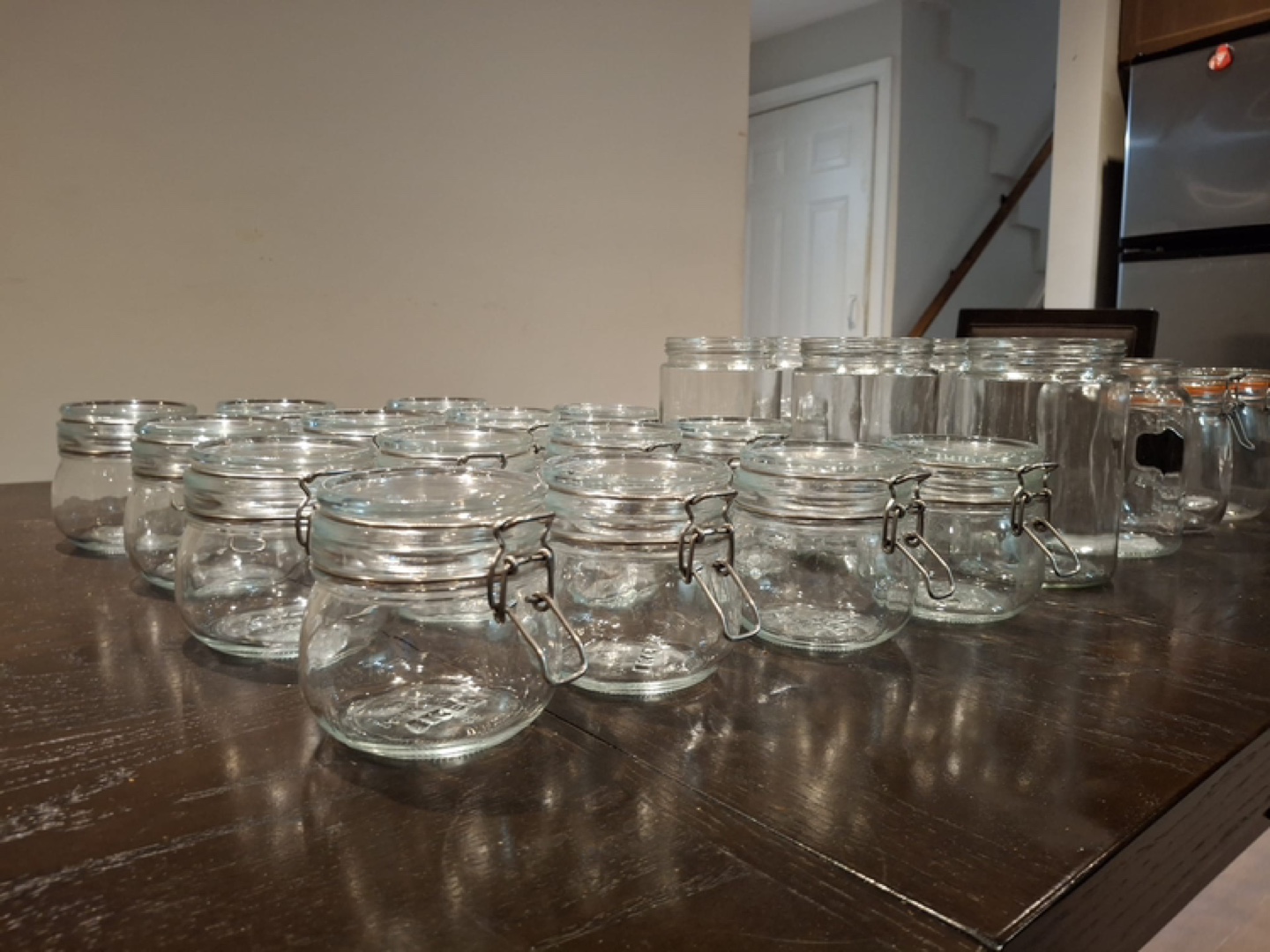 IKEA 15 small jars, 2 medium jars, & 8 tall jars with lids