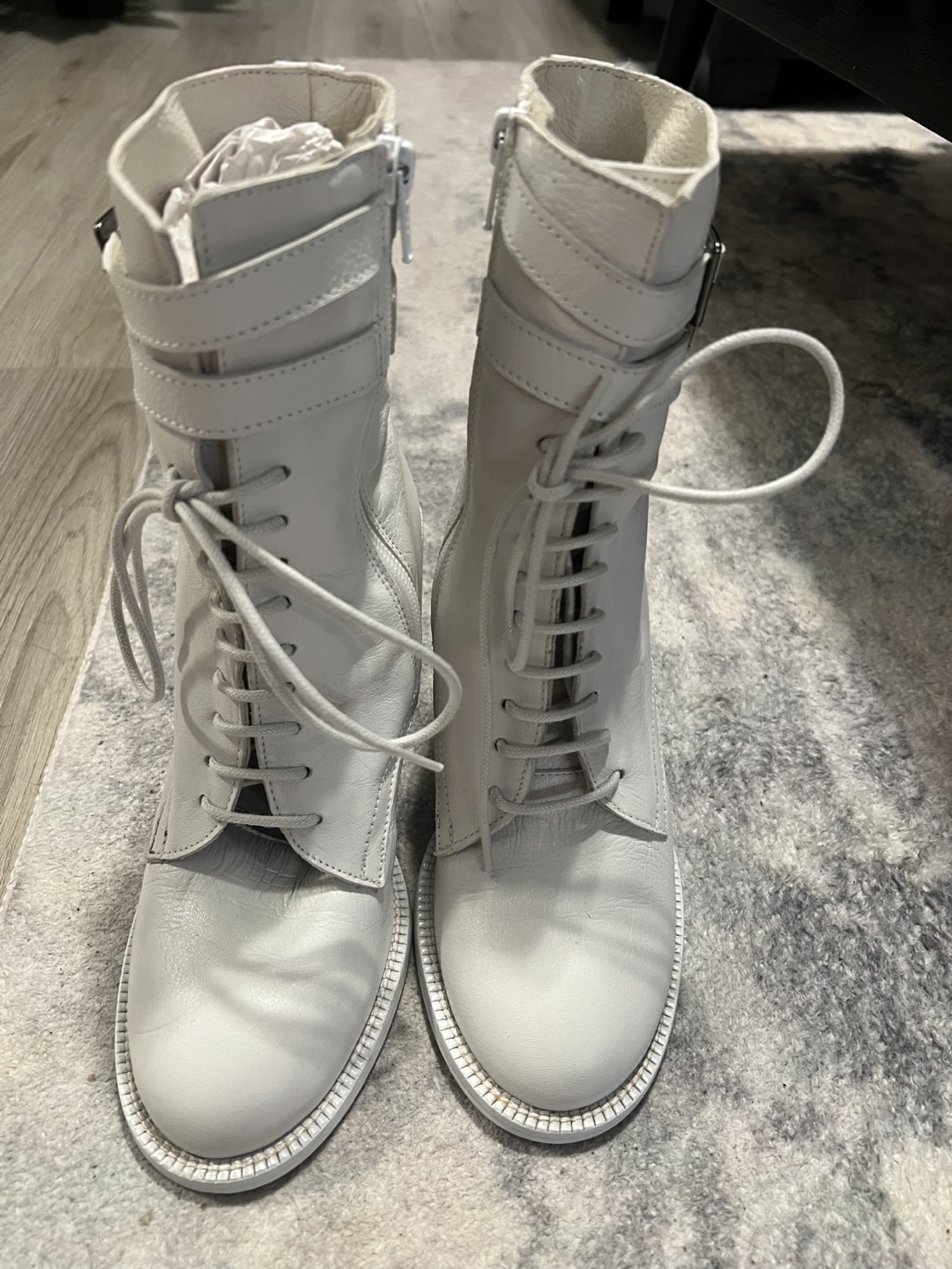 L'INTERVALLE White Leather Buckle Boots - 37 - photo 2