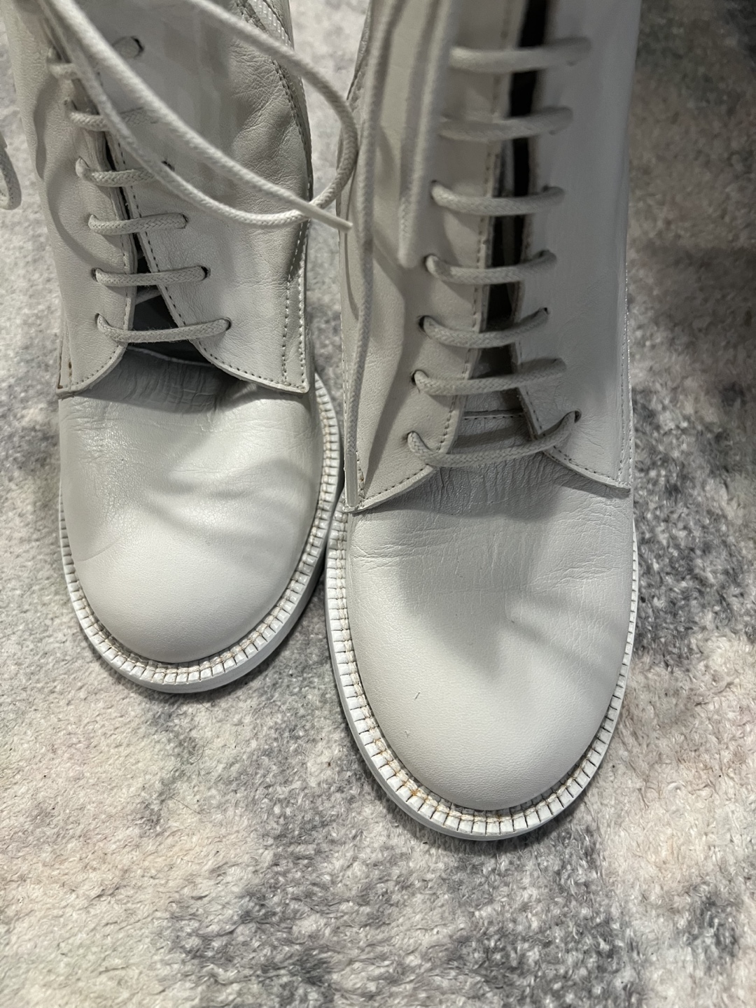 L'INTERVALLE White Leather Buckle Boots - 37 - photo 4