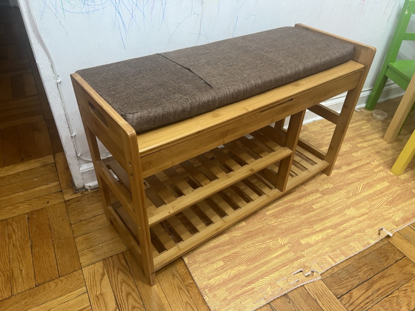 Shoe Rack Bench with Cushion - photo 2