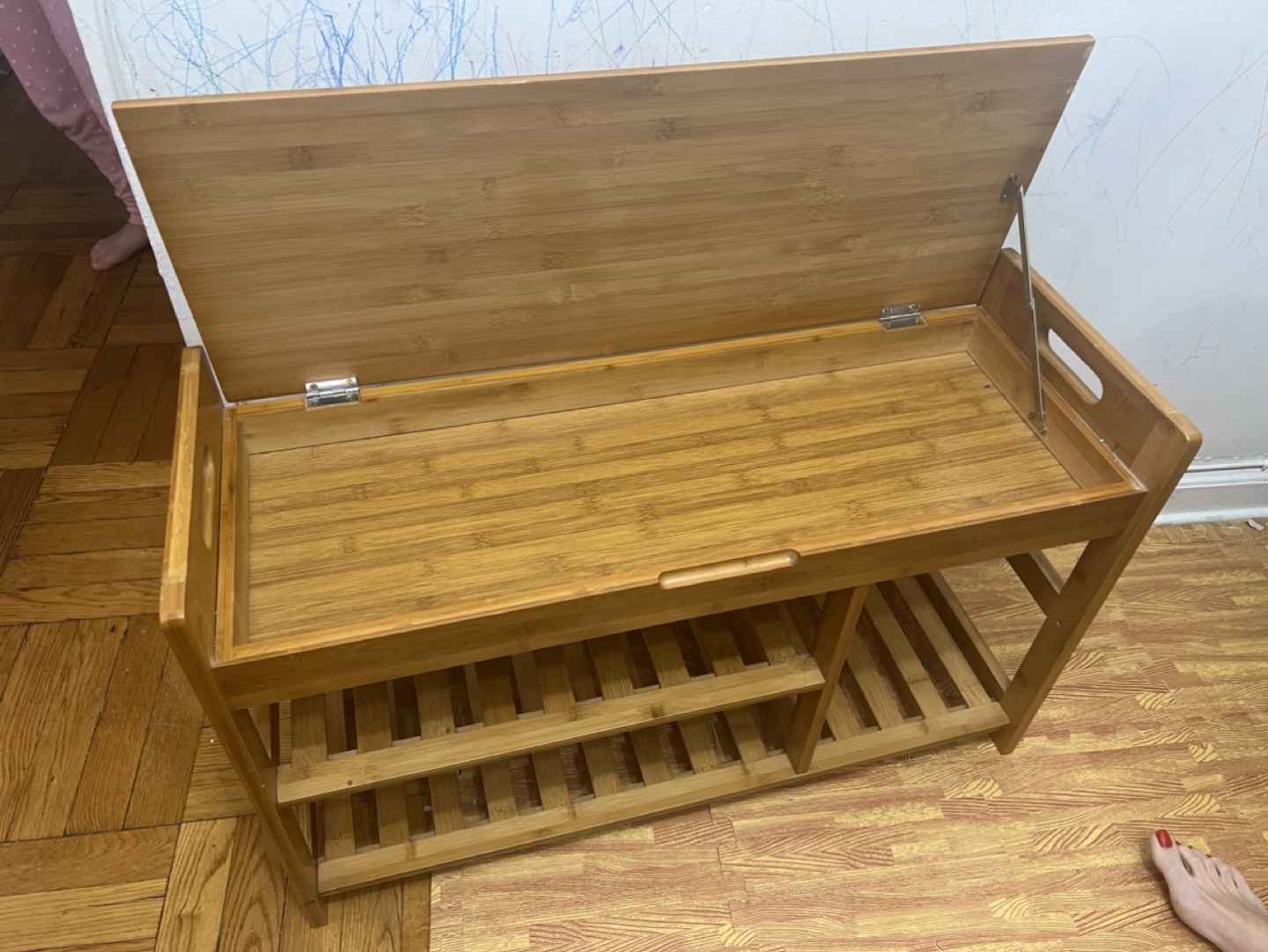 Shoe Rack Bench with Cushion - photo 3