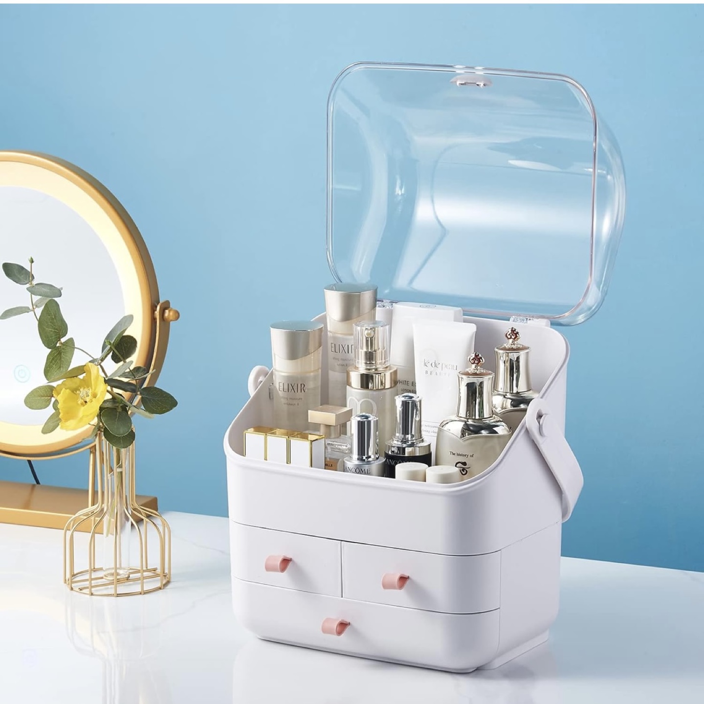 Makeup Organizer with Drawers and Clear Lid - photo 2