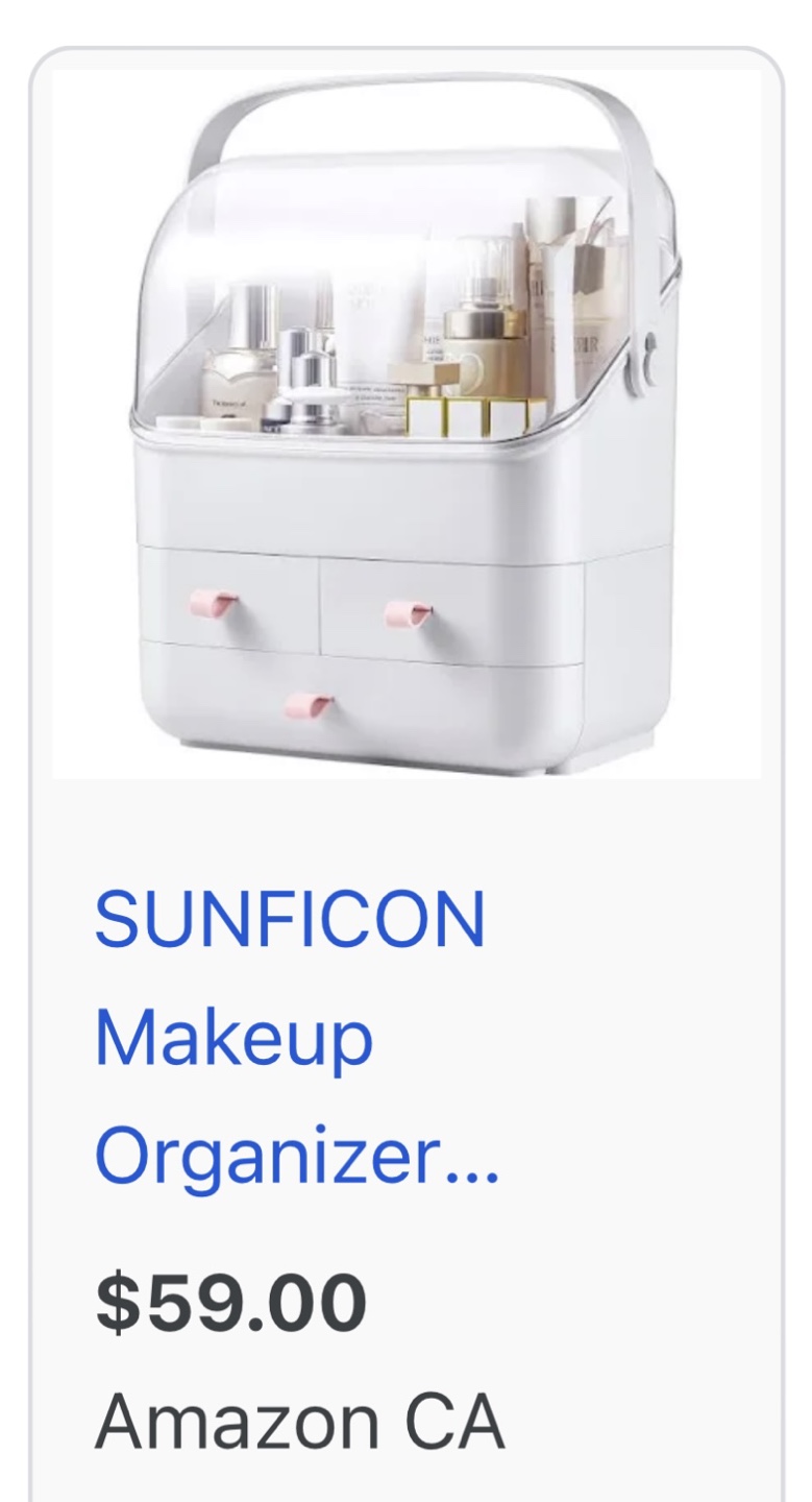 Makeup Organizer with Drawers and Clear Lid