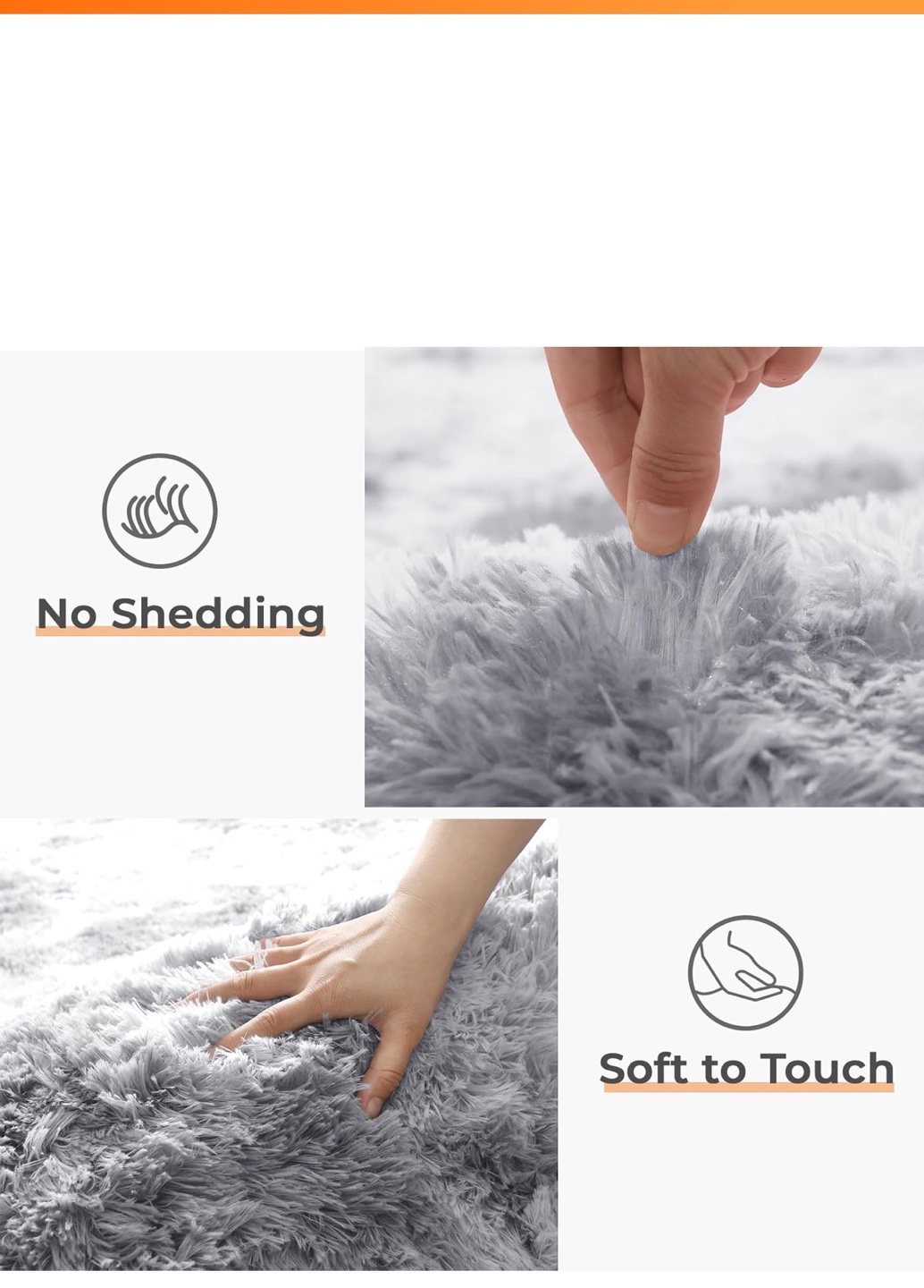 Soft Fluffy Area Rug - light Grey - photo 3