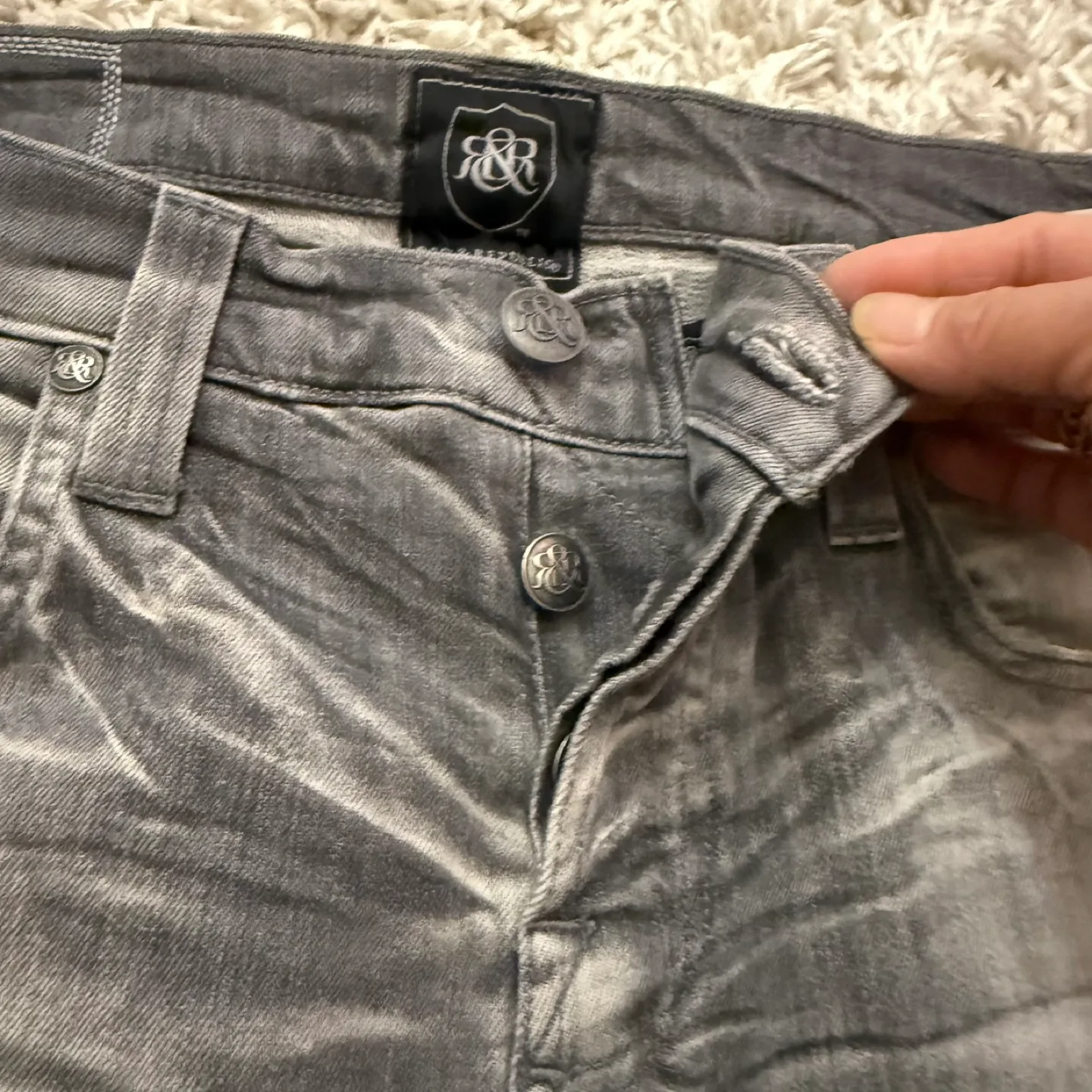 Rock & Republic Grey Distressed Jeans image indicator(4)