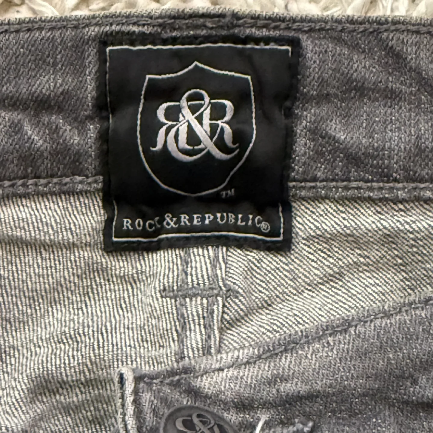 Rock & Republic Grey Distressed Jeans image indicator(3)