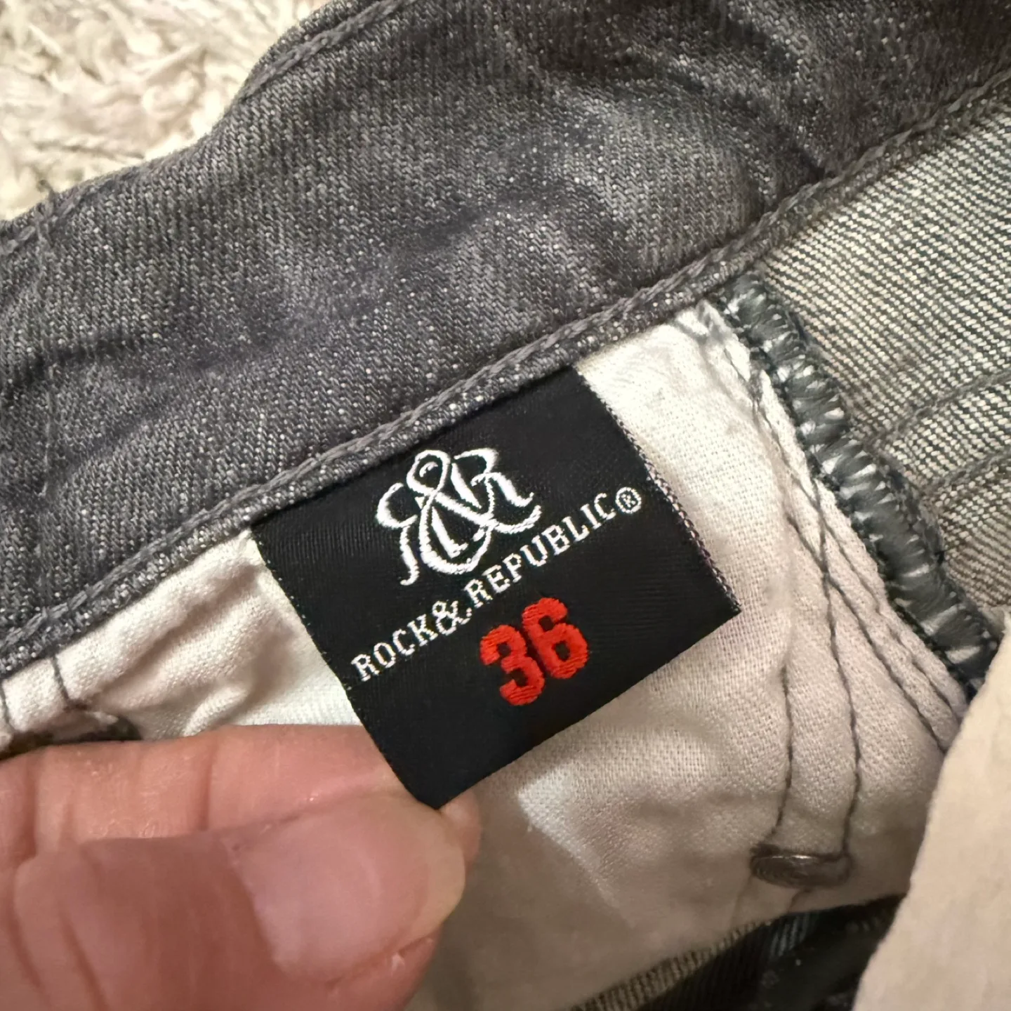 Rock & Republic Grey Distressed Jeans image indicator(8)