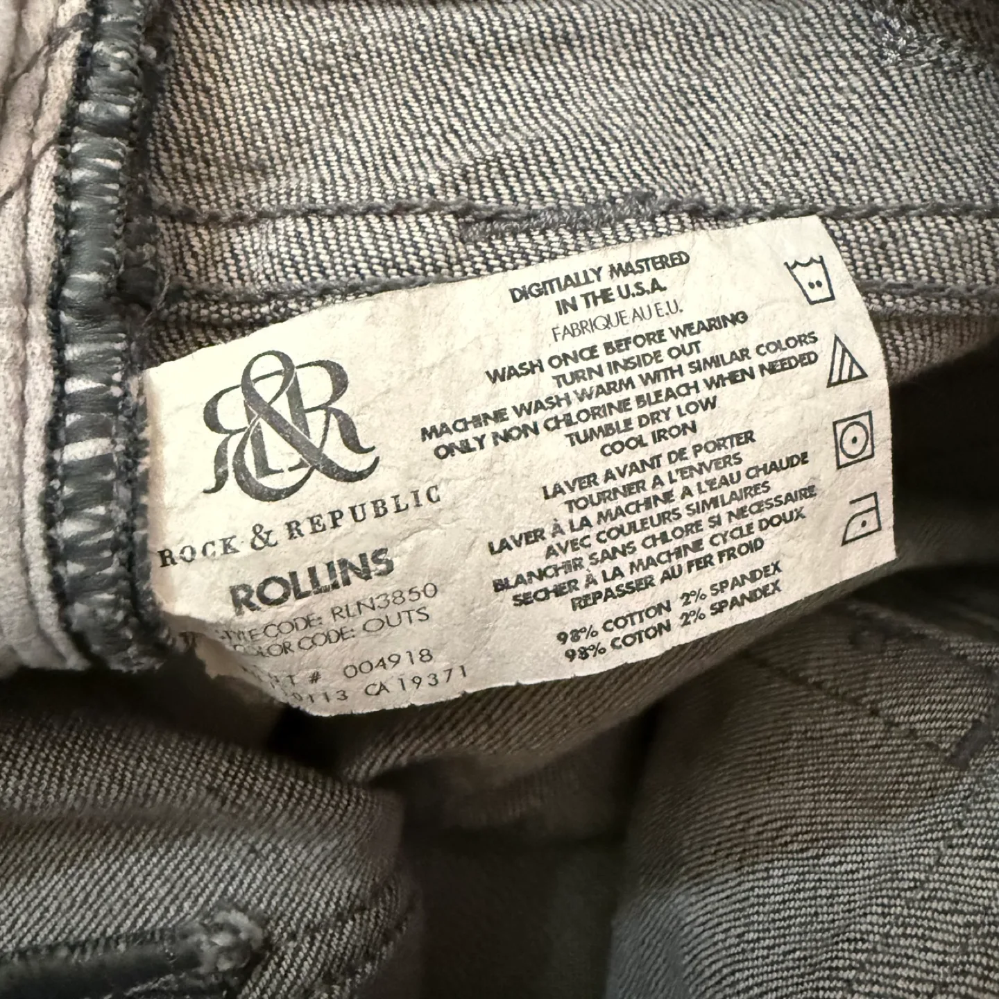 Rock & Republic Grey Distressed Jeans image indicator(9)