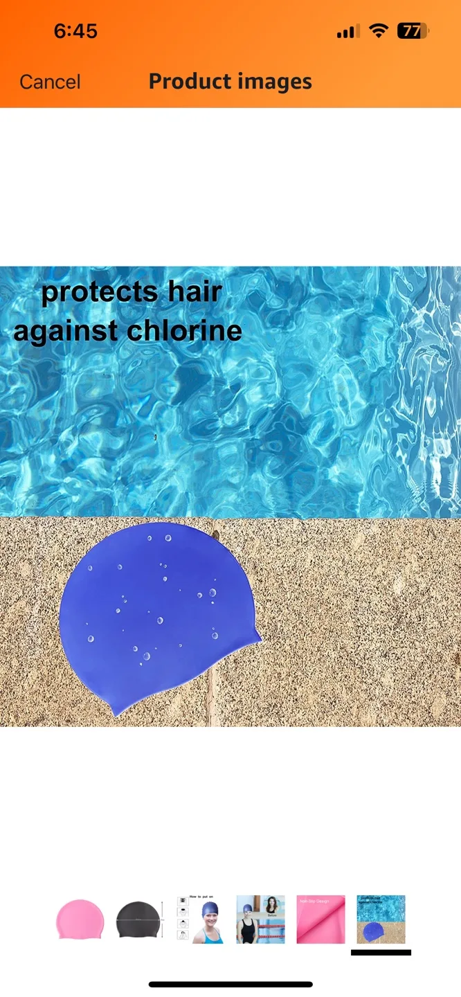 Silicone Swim Cap pink image indicator(6)