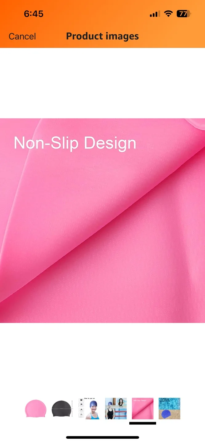 Silicone Swim Cap pink image indicator(5)