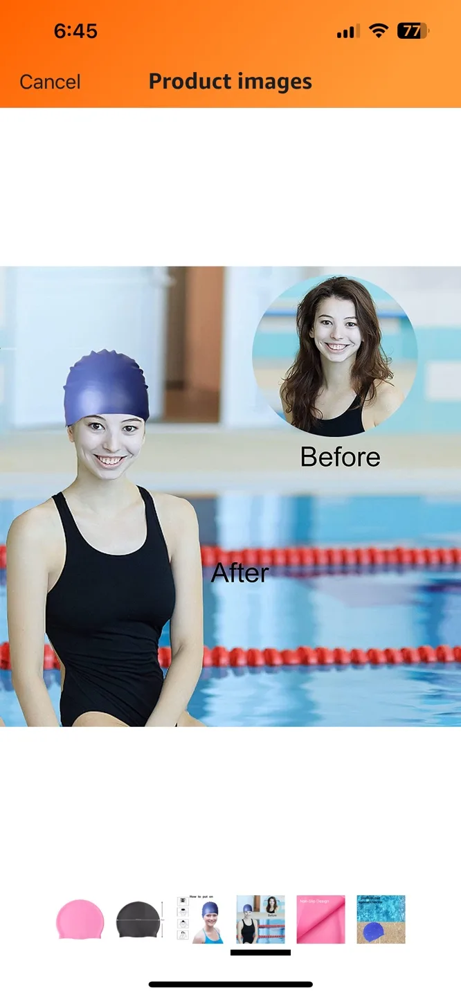 Silicone Swim Cap pink image indicator(4)