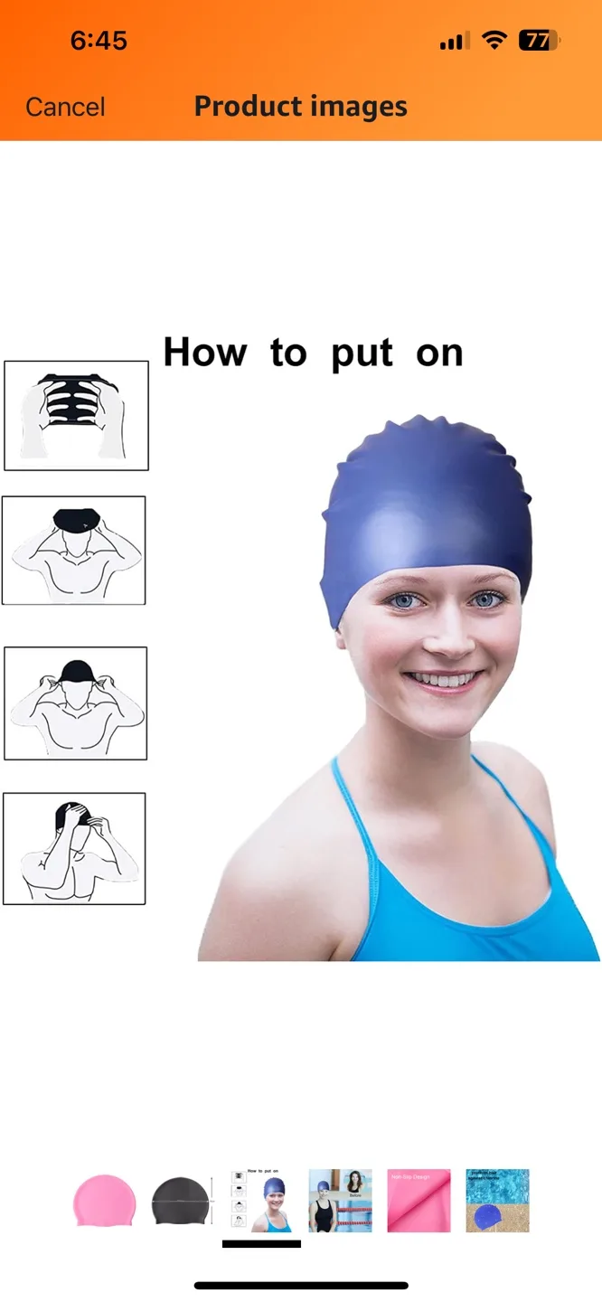 Silicone Swim Cap pink image indicator(3)