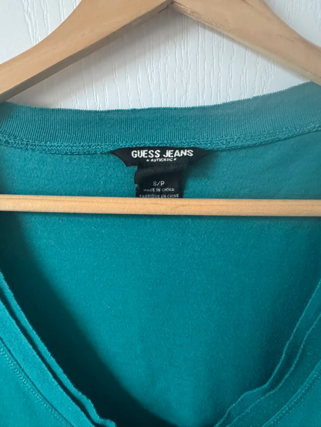 Guess Jeans Teal V-Neck T-Shirt image indicator(4)