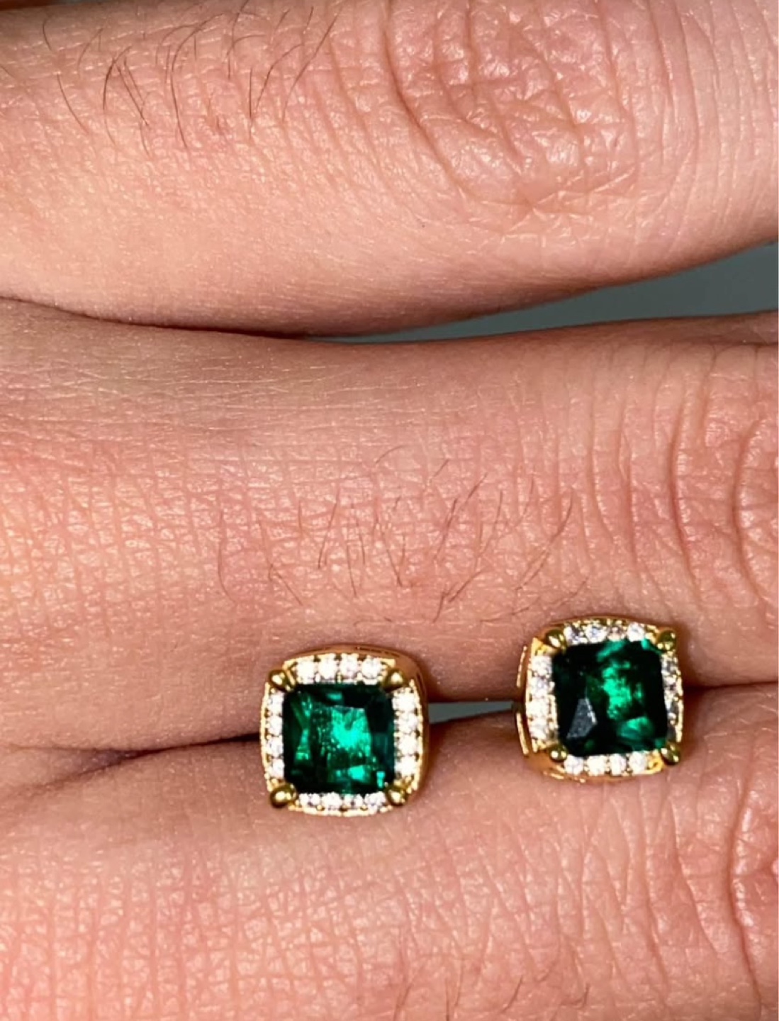 Emerald Green Stud Earrings