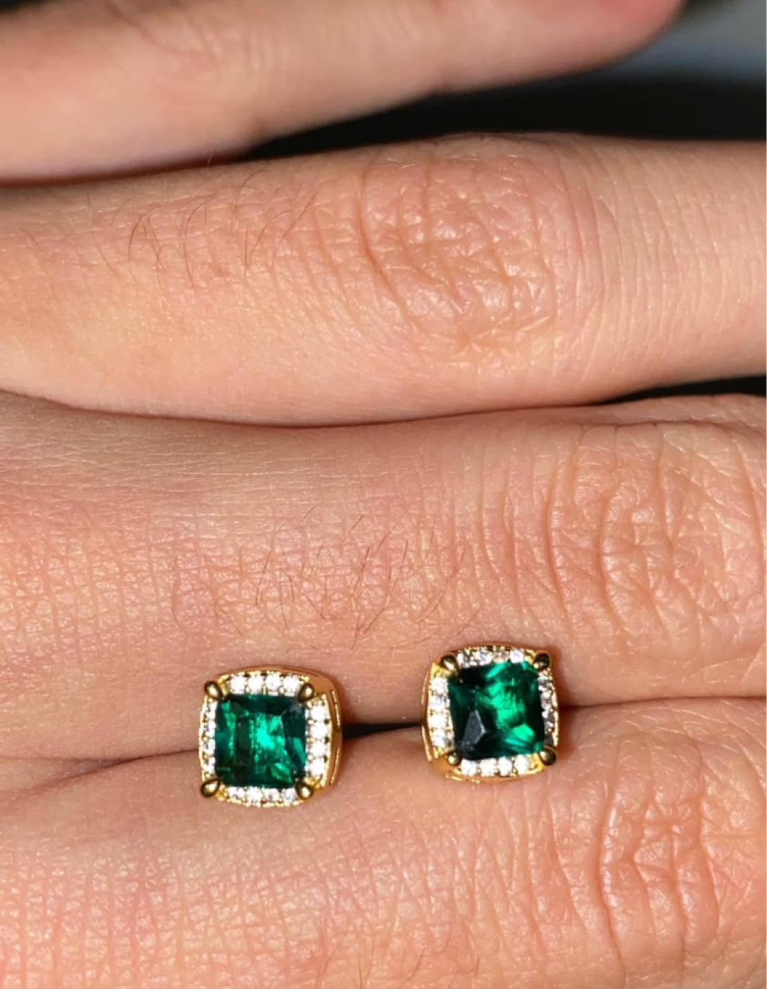 Emerald Green Stud Earrings - photo 2