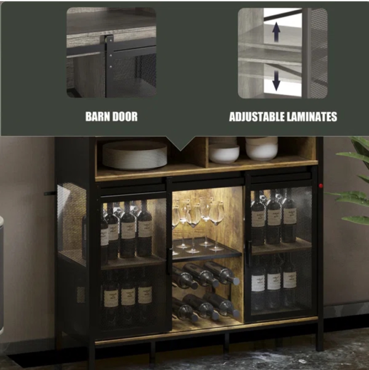 Industrial Style Cabinet with Sliding Barn Doors - photo 2