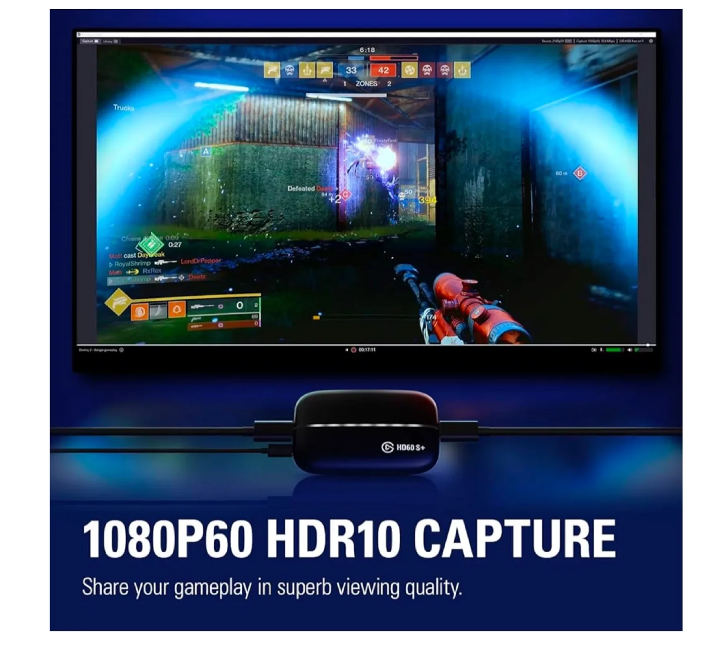Elgato HD60 S+ 4K60 HDR Capture Card-shipping included image indicator(4)