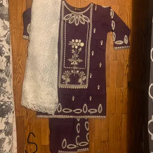 Embroidered 3 Piece Suit Set