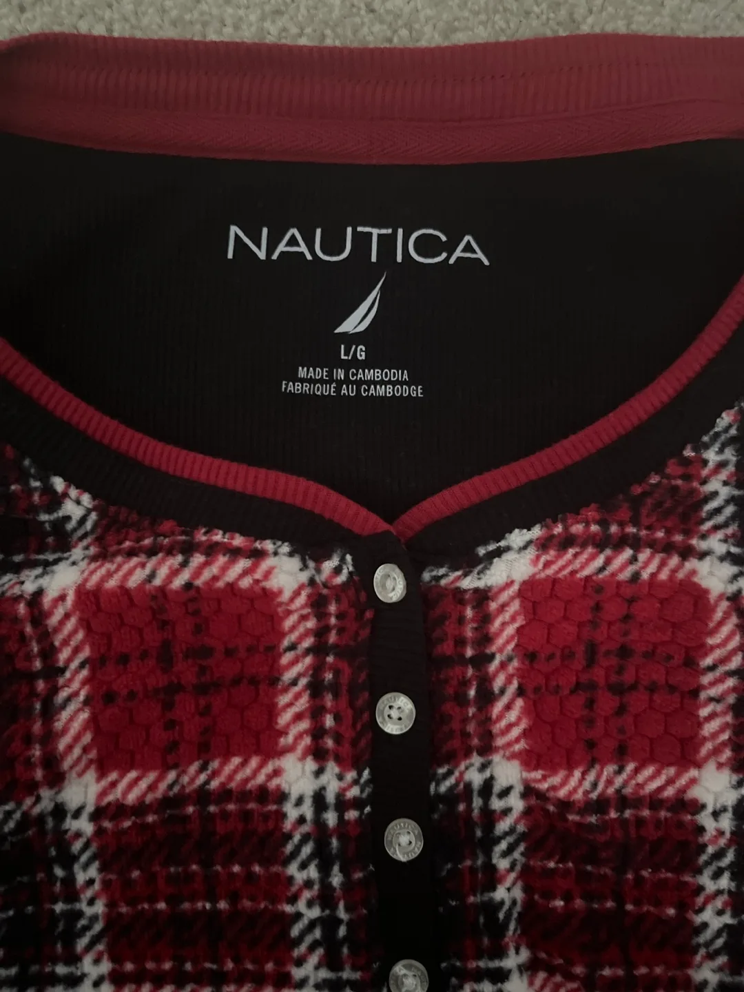 Nautica Red Plaid Pajama Set image indicator(3)