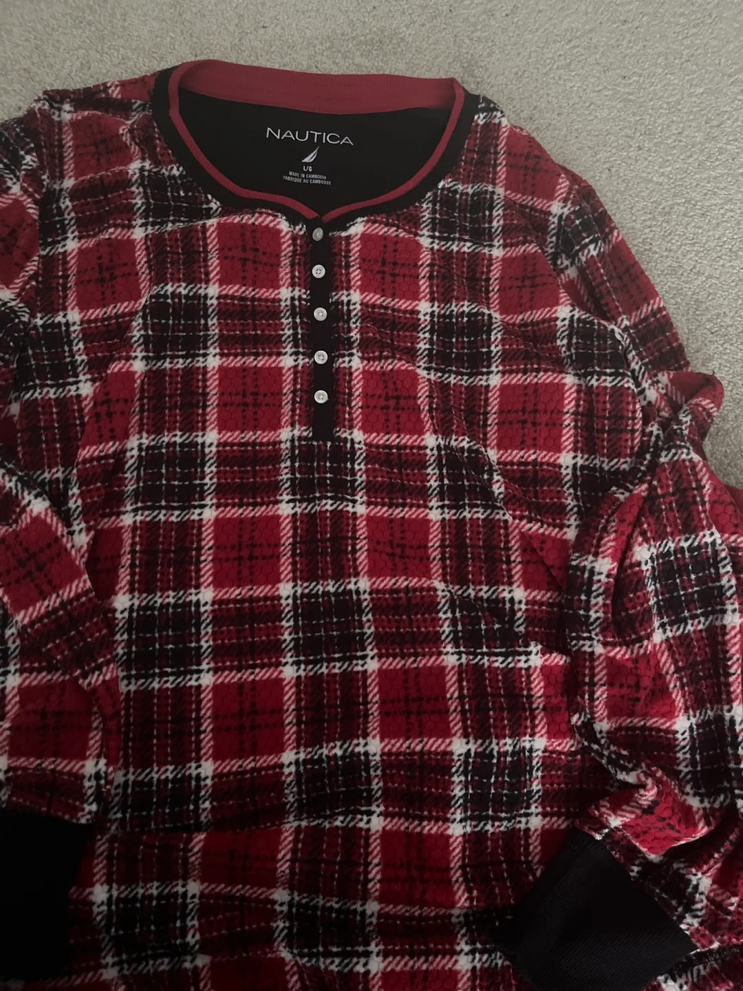 Nautica Red Plaid Pajama Set image indicator(2)