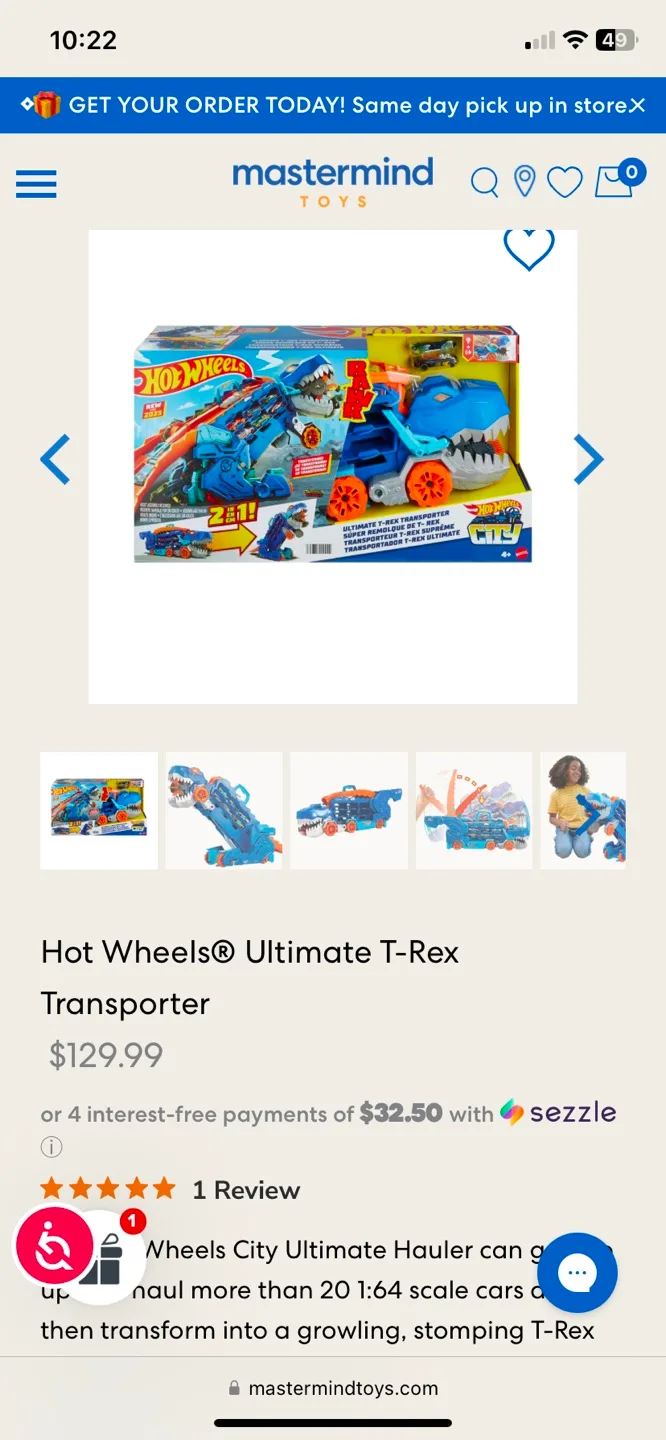 Hot wheels ultimate T-Rex transporter-New in box image indicator(3)