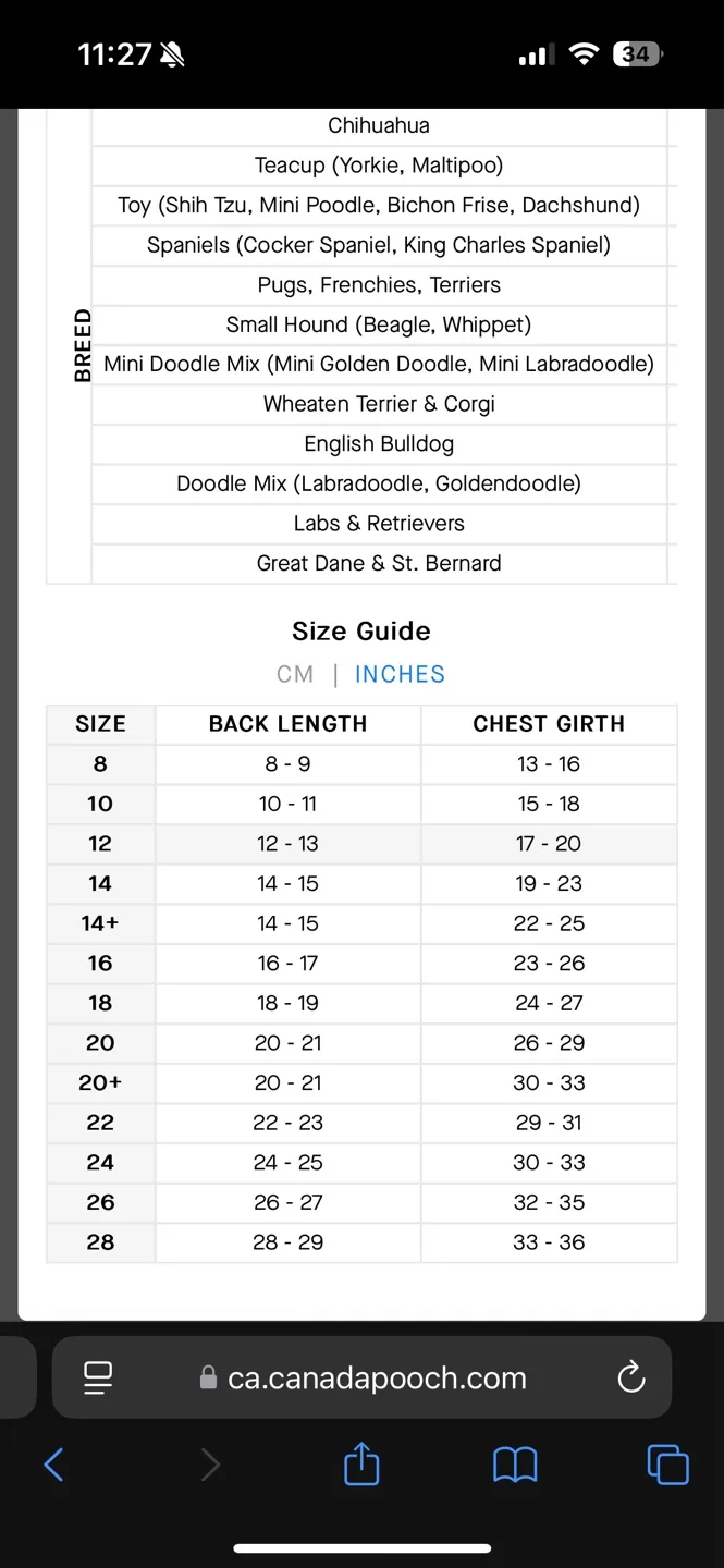 Canada Pooch Dog Coat Size 12 image indicator(4)