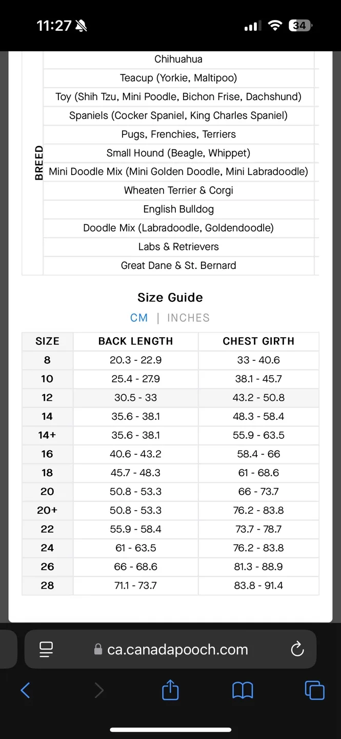 Canada Pooch Dog Coat Size 12 image indicator(5)