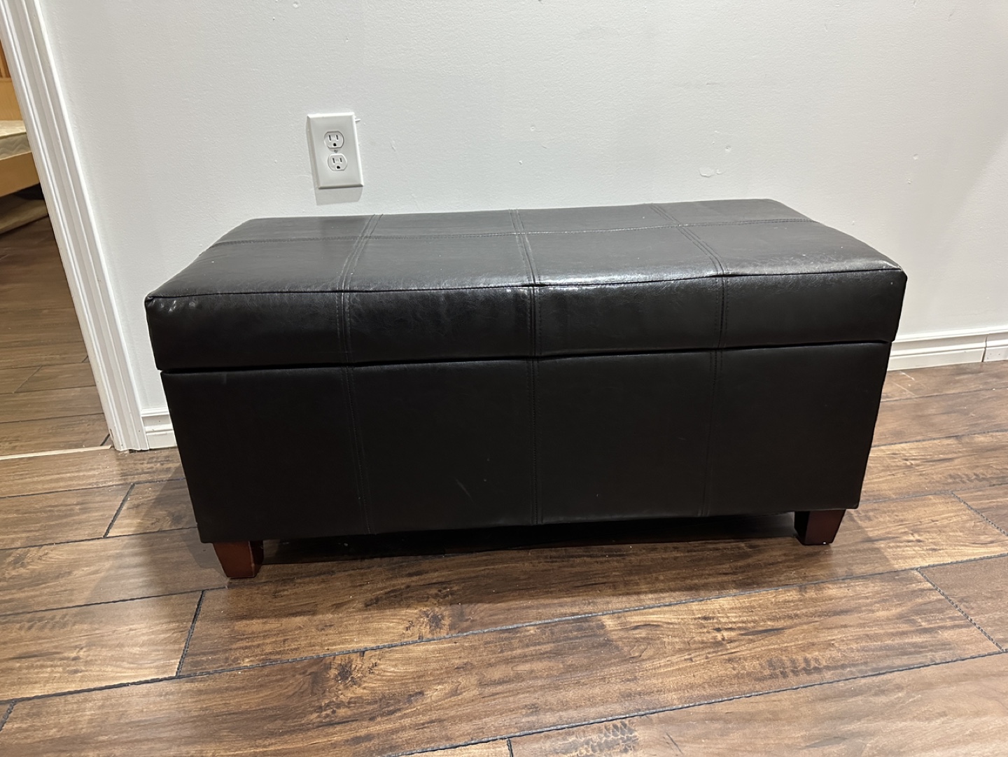 Black Storage Ottoman - photo 2