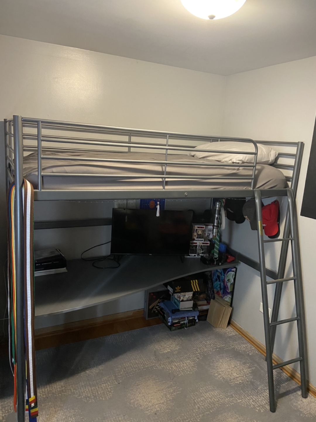 IKEA Metal Loft twin Bed with Desk - photo 2