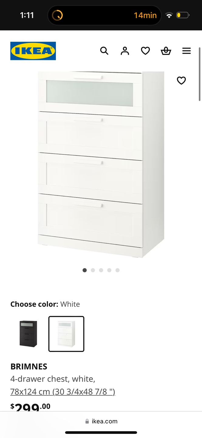 IKEA BRIMNES 4-drawer Dresser White - photo 4