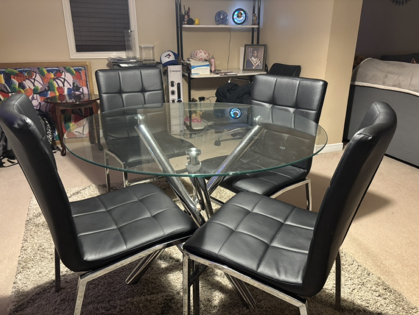 Glass Dining Table and 4 Chairs