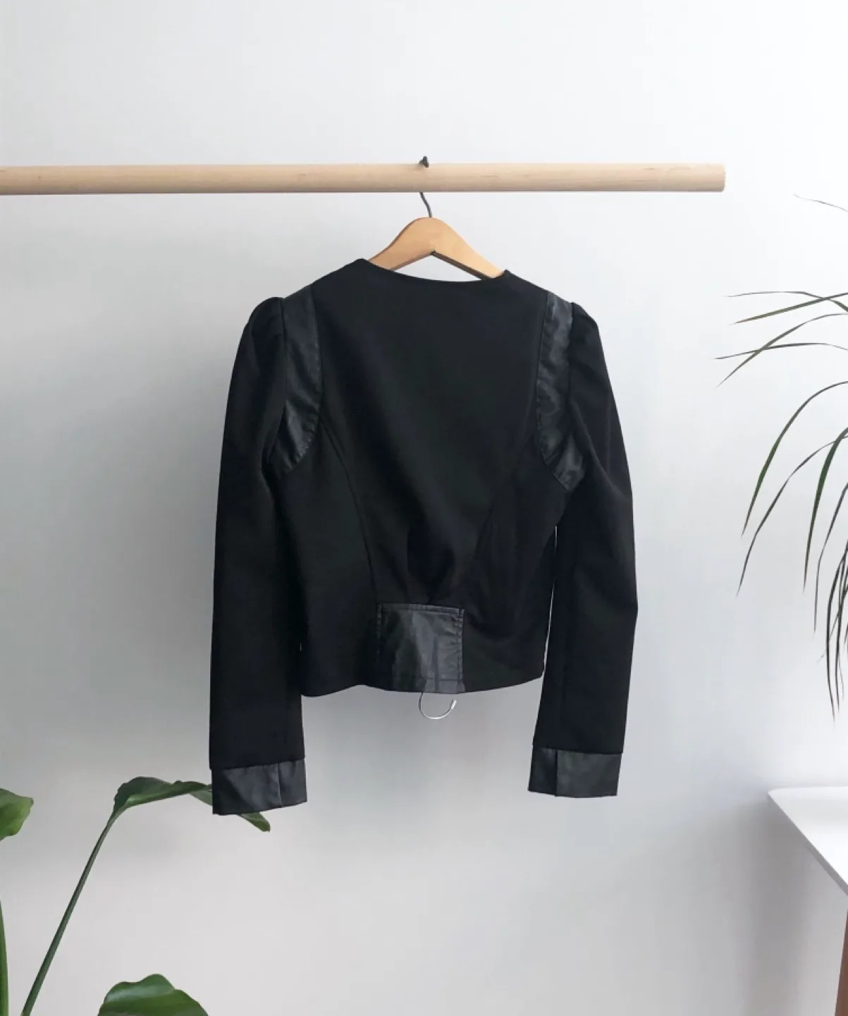 OS- Black Crop Moto Jacket image indicator(3)