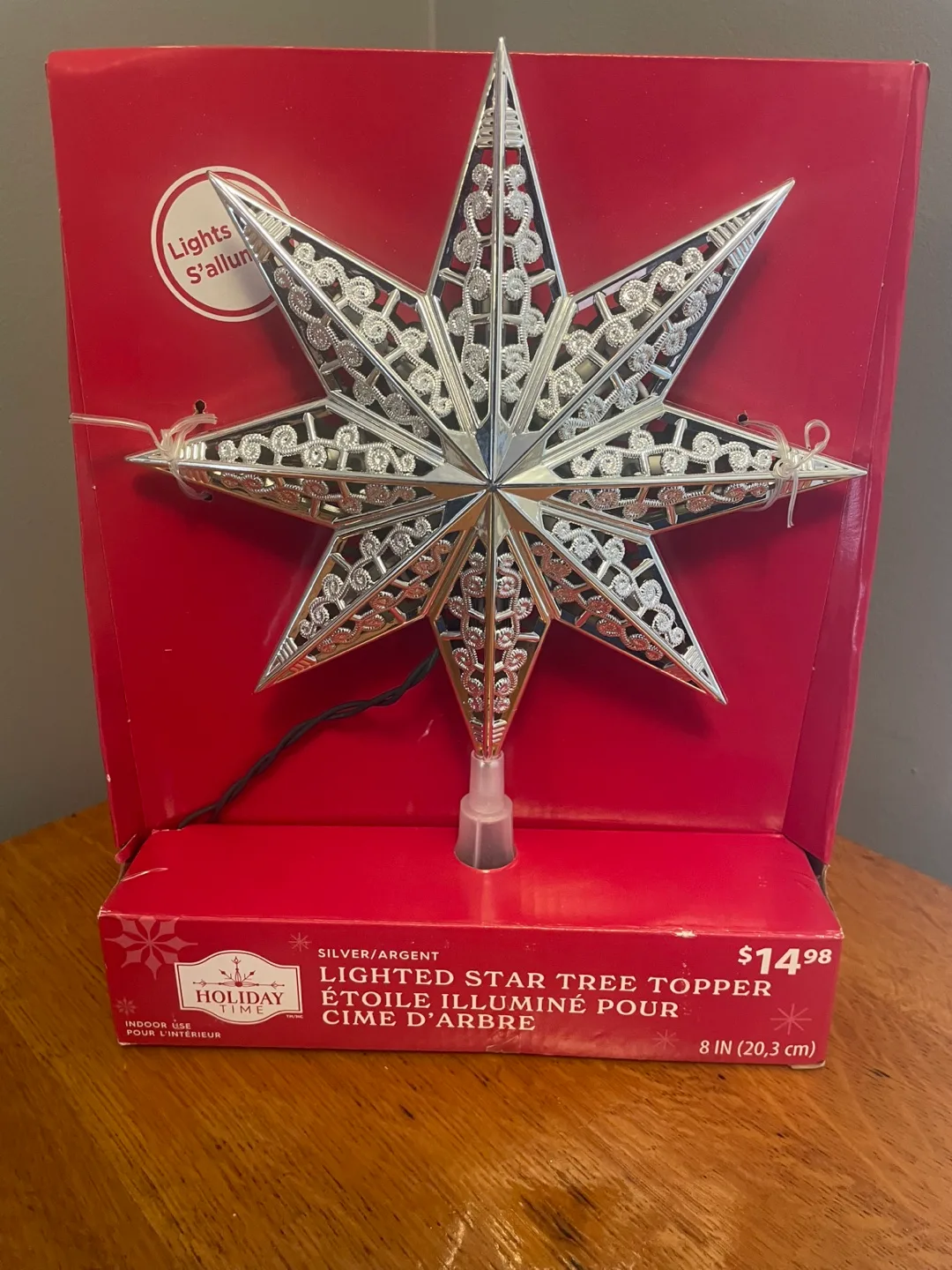 Silver Lighted Star Tree Topper thumbnail