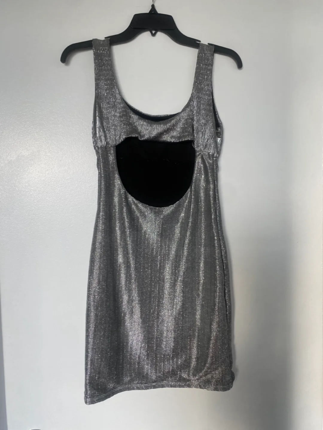 Silver sparkly mini dress image indicator(2)