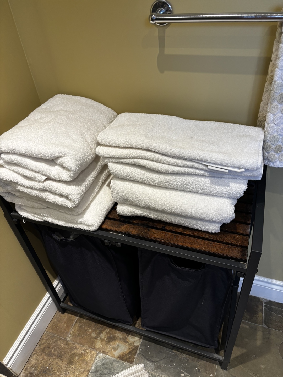 Black Metal Laundry Hamper with Two Canvas Bags - photo 3