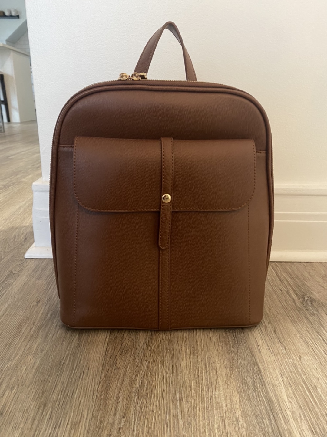 Brown Leather Backpack Purse