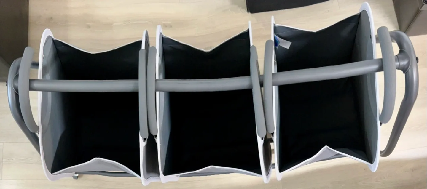 Rolling Laundry Hamper Cart with 3 Baskets image indicator(2)