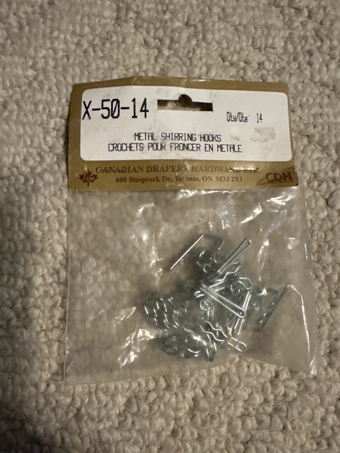 Metal Shirring Hooks - 2 Packs