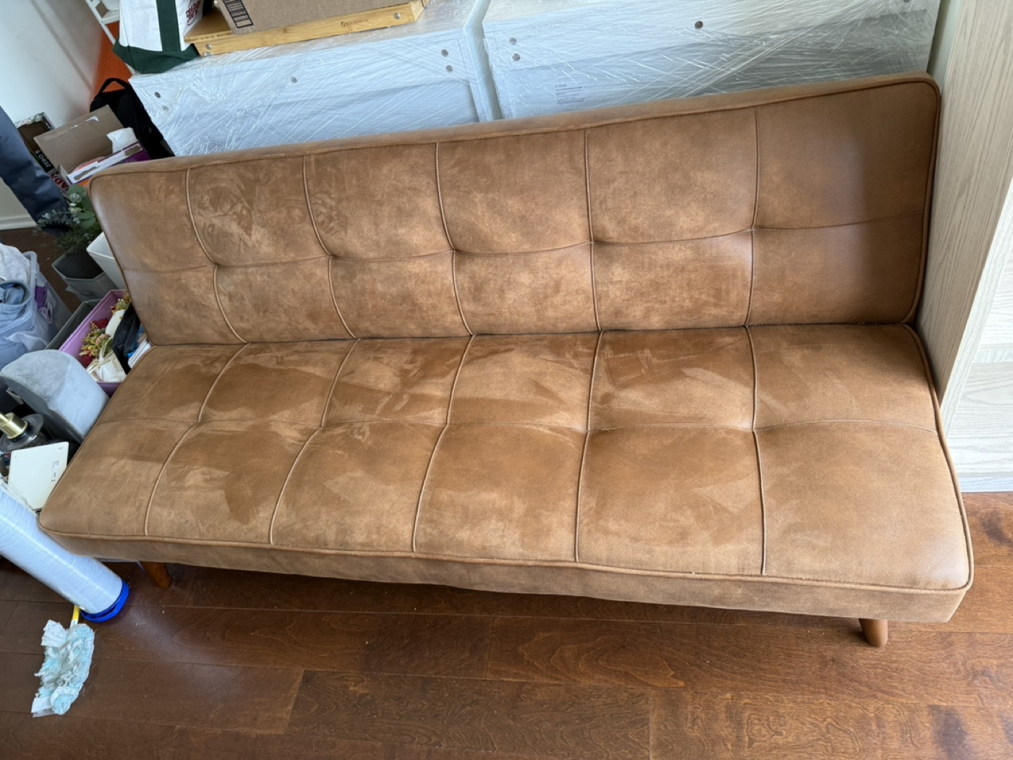 66.1” Brown Futon Sofa Bed - photo 3