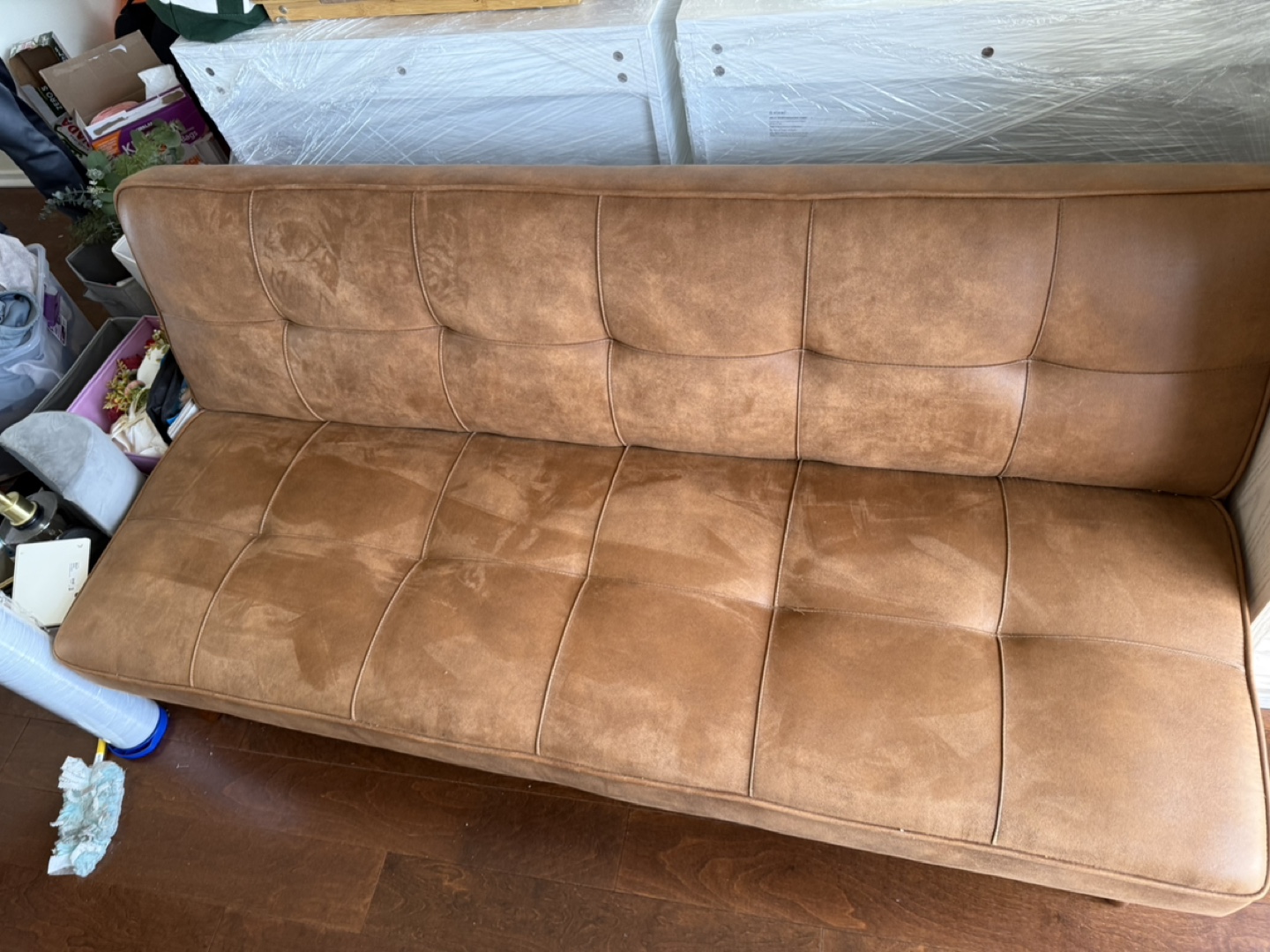 66.1” Brown Futon Sofa Bed - photo 2