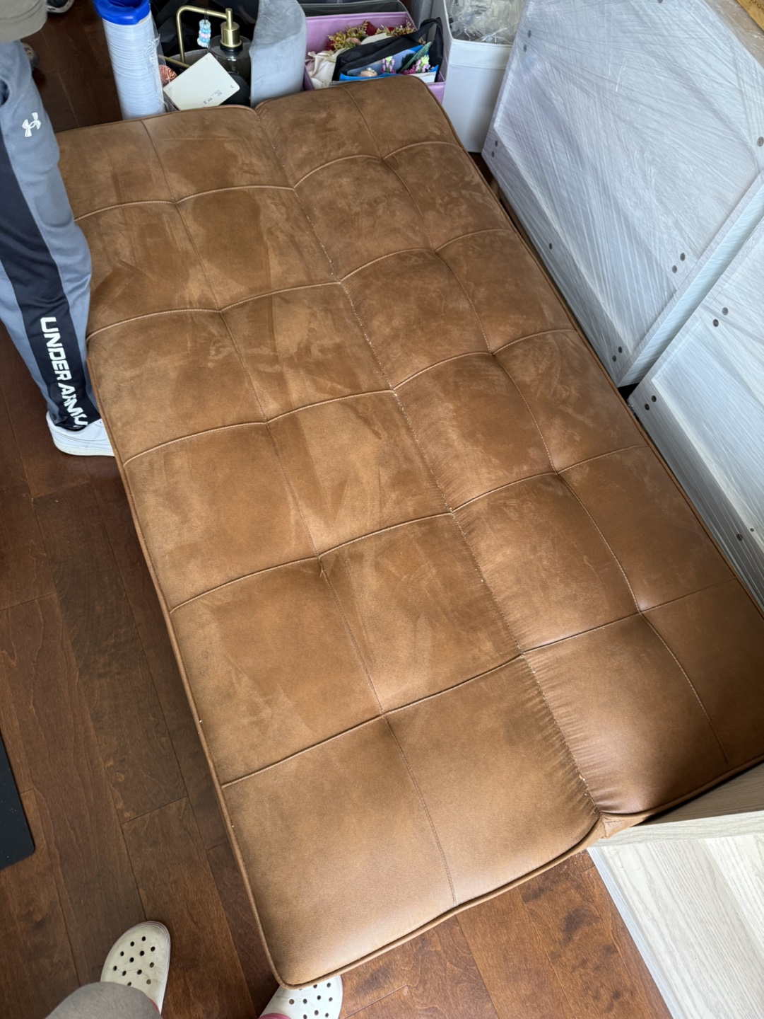 66.1” Brown Futon Sofa Bed - photo 4