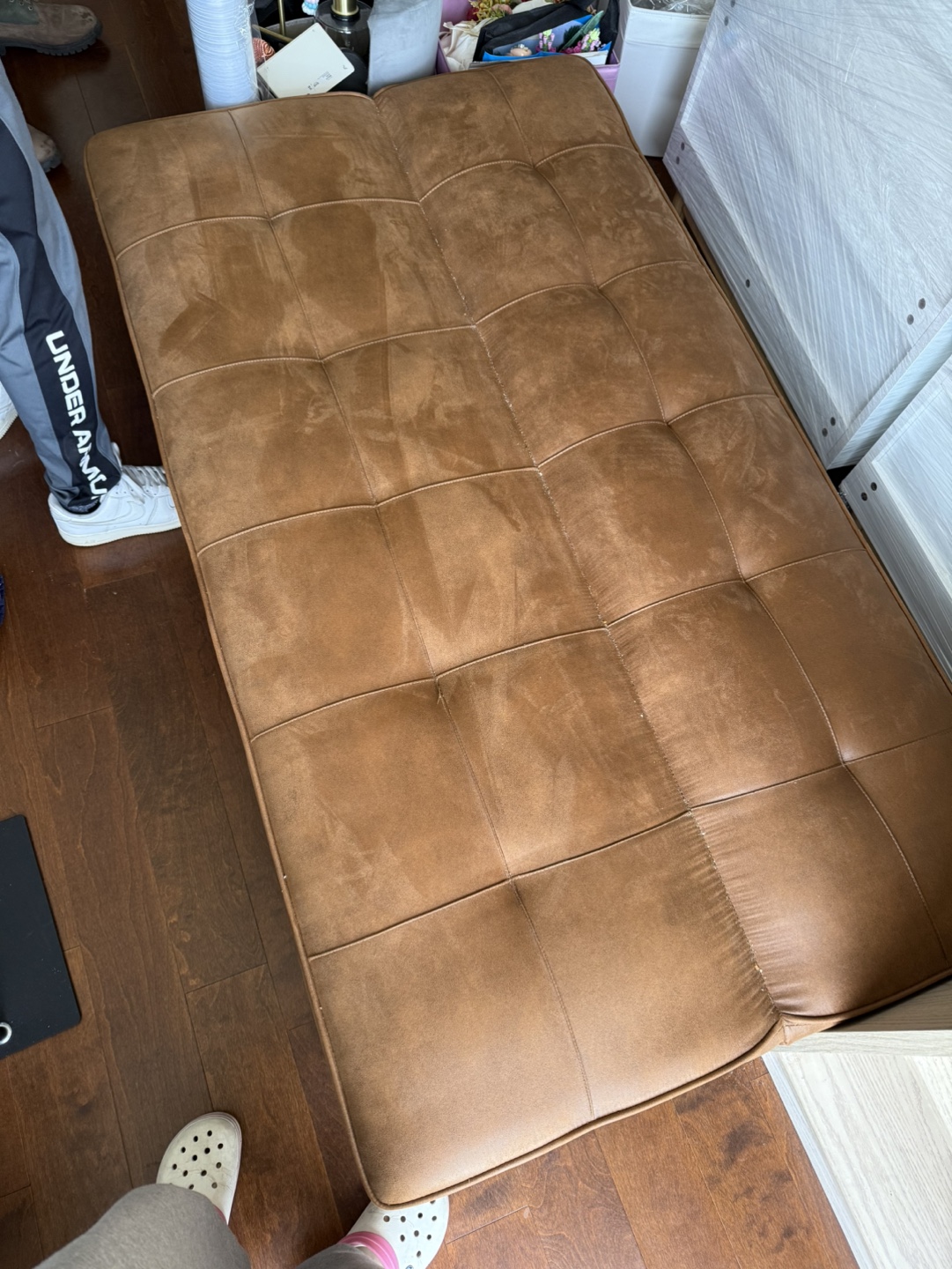 66.1” Brown Futon Sofa Bed - photo 5