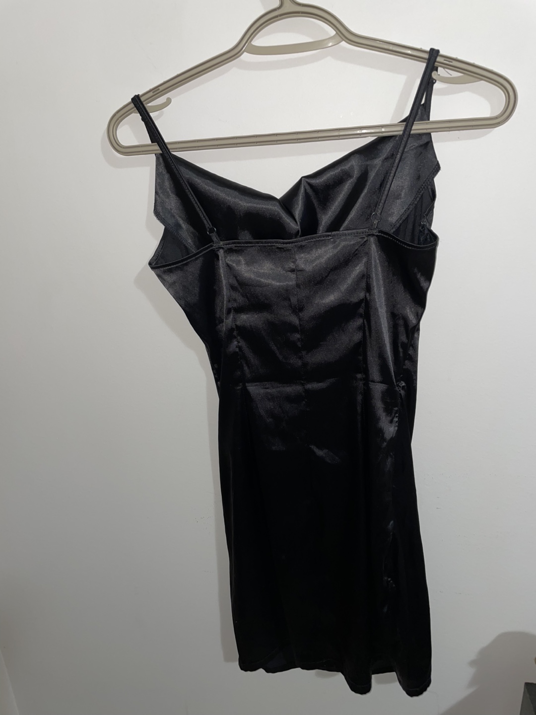 Black Satin Slip Dress - photo 2
